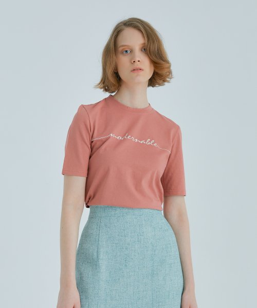 코튼 베이직 티셔츠 - PINK