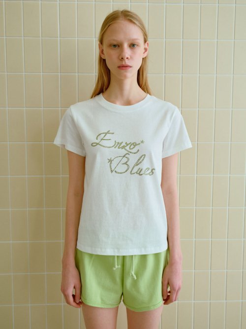 Jewel 크롭 티셔츠 (White)