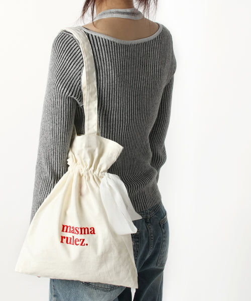 Ribbon eco bag_cream