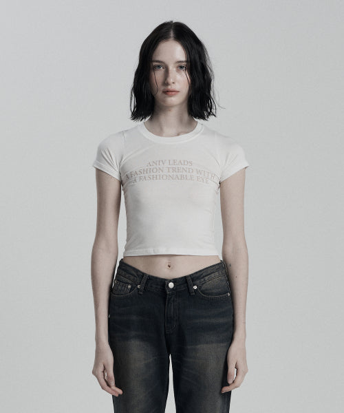ANIV PRINTING ROUND CROP T-SHIRT WHITE