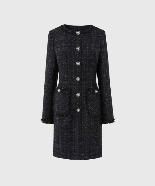 블랙 라운드 트위드 원피스 / BLACK ROUND TWEED DRESS