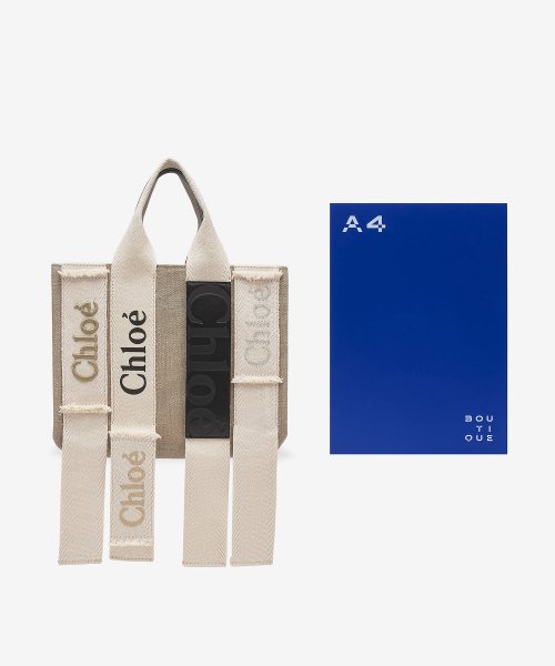 스몰 린넨 우디 캔버스 토트백 - 베이지 / CHC23SS369J7220H