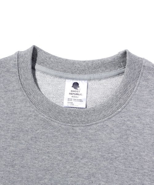 Race Track Vintage Print Overfit Man to Man Gray GMT-146