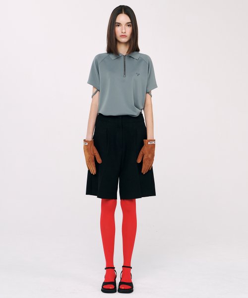 24T 로고 피케 티셔츠 카키그레이