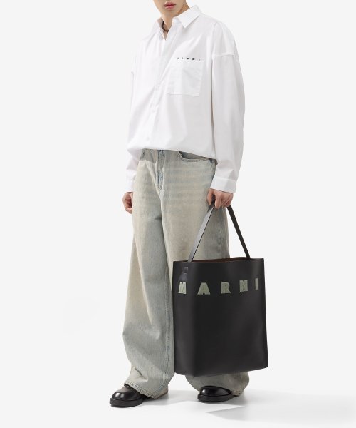 뮤제오 호보 라지 숄더백 - 블랙 스테페 / SHMP0112U0P6483ZO723