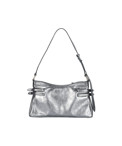 FLAT POCKET SHOULDER_metallic grey foiled plain