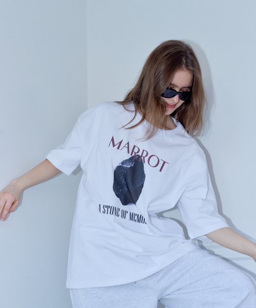 스톤 오버사이즈 티셔츠_화이트