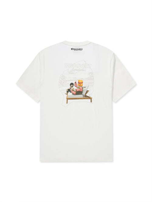 메인크루 아웃도어 비치 그래픽 티셔츠 (CREAM)