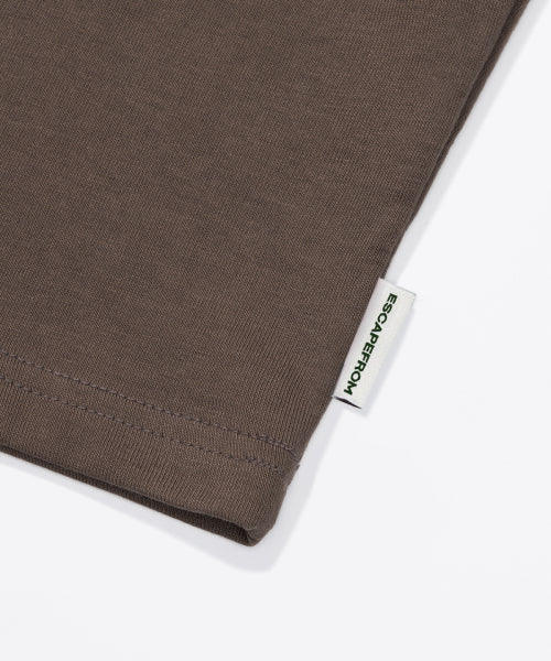 ESCF ELLIPSE LOGO 프린트 크롭 티셔츠 브라운