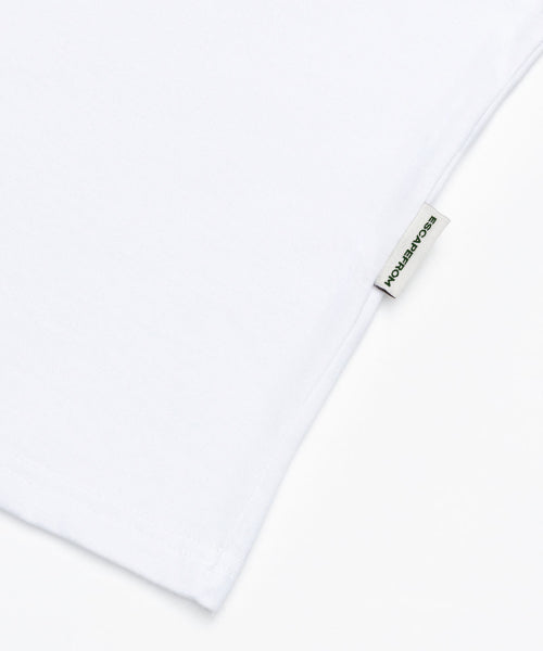 모노 3D 클라우드 프린트 오버핏 반팔티 화이트