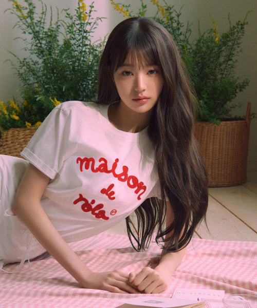 MAISON DE ROLA EMBROIDERY T-SHIRT WHITE