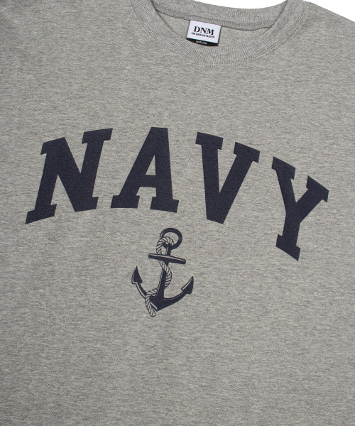 NAVY LOGO TEE_MELANGE GRAY