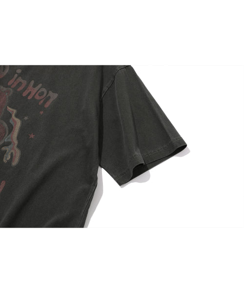 Honey Teddy 피그먼트 반팔티 스모크블랙