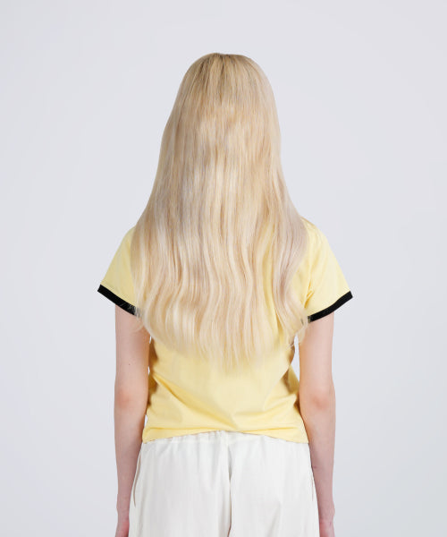 플로럴 링거 반팔 티셔츠 YELLOW