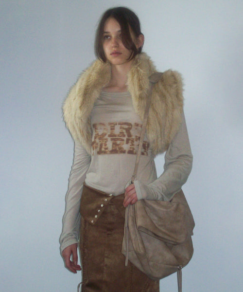 Folded Slouchy Bag Dirty Ivory