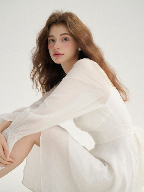 스노우 하트넥 미니원피스