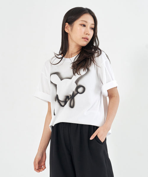 핸드 페인팅 티셔츠 _ Ivory