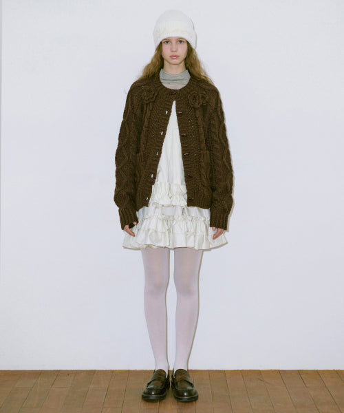 Frill Sleeveless Dress (Cream Yellow)