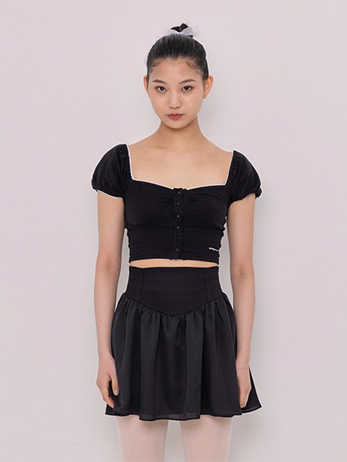 Lace Square T-Shirt (Black)