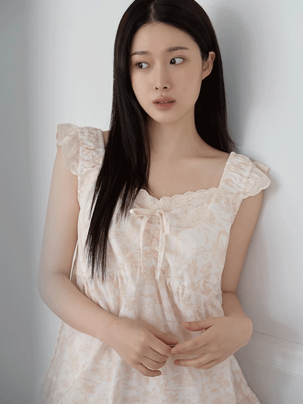 J'eu 아르떼 레이스 슬리브리스 파자마 잠옷 세트 4color