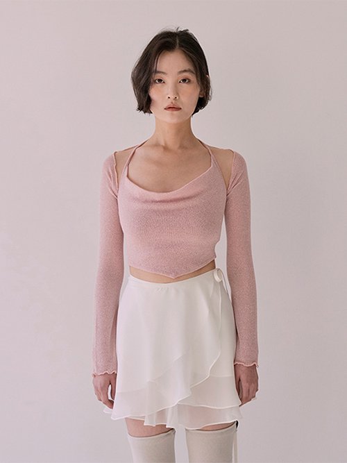 Scarf Bolero Set (Pink)