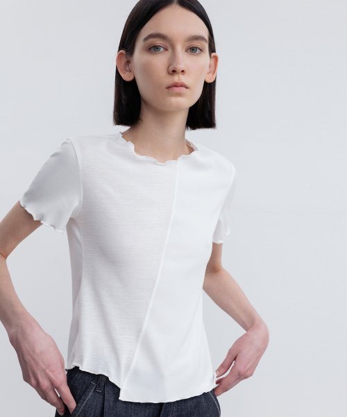 LETTUCE HEM ASYMMETRIC TOP