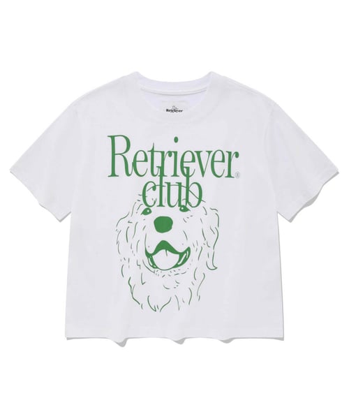 LAUGHING RETRIEVER CROP SHORT SLEEVE [WHITE/GREEN]