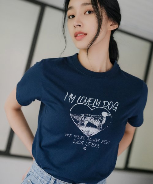 MY LOVELY DOG TEE_NAVY