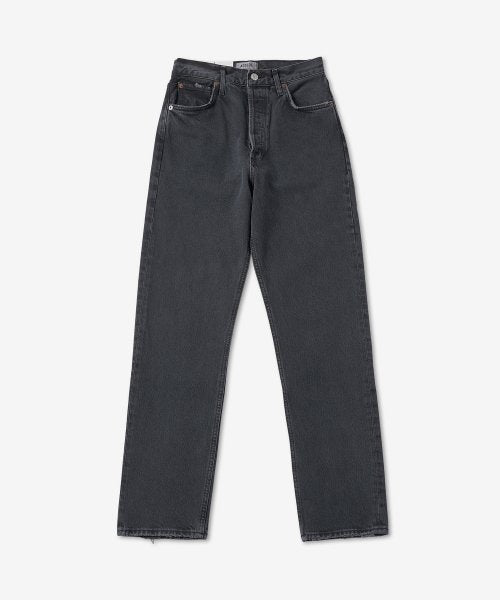 90S 핀치 하이웨이스트 크롭 데님 팬츠 - 블랙 / A154B1207BLKTE