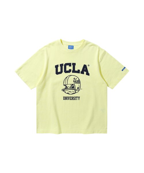 헬멧 프린트 반팔티셔츠 [LT-YELLOW](UY3ST9E_71)