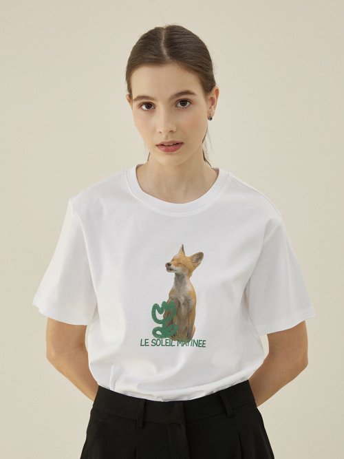Fox Graphic Silket Standard T-Shirts [OFF WHITE]