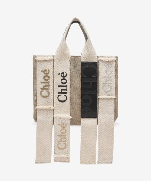 스몰 린넨 우디 캔버스 토트백 - 베이지 / CHC23SS369J7220H