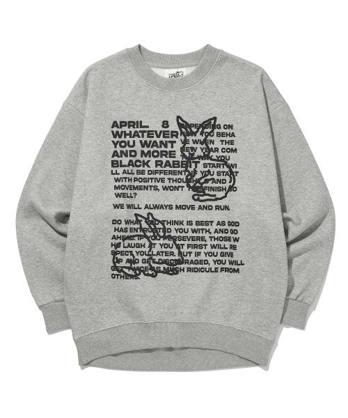 (W)BLACK RABBIT SWEATSHIRTS [2Color]