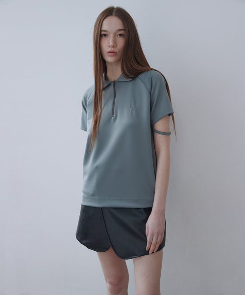 24T 로고 피케 티셔츠 카키그레이