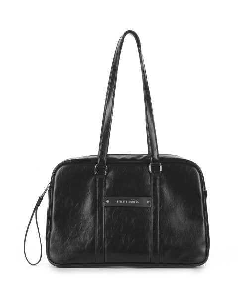 CRYSTAL LEATHER BOSTON BAG_BLACK