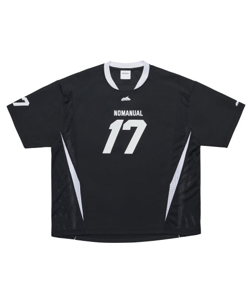 17 MESH BLOCK FOOTBALL JERSEY - BLACK