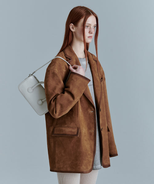 ZIPPER SMALL_cream glossy plain