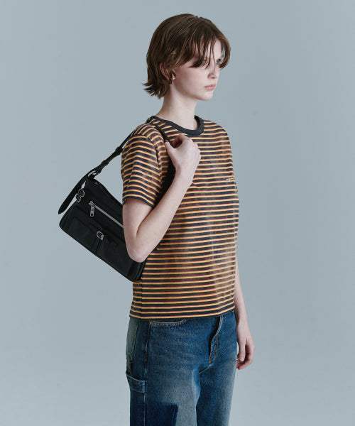 FLAT POCKET SHOULDER_black plain