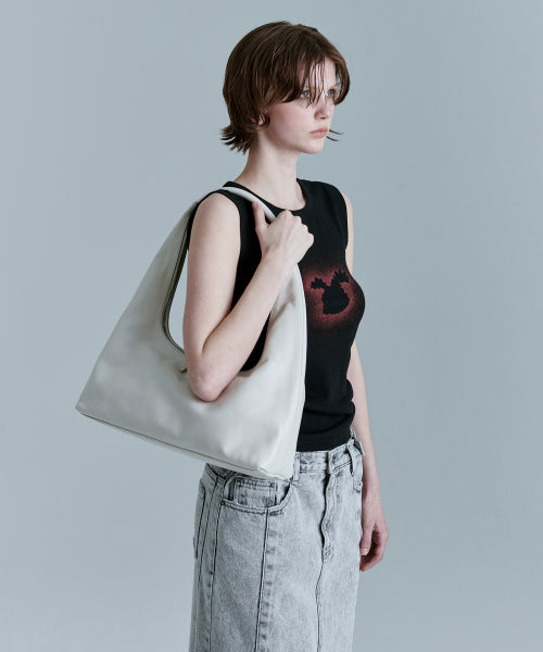 HOBO LARGE_cream glossy plain