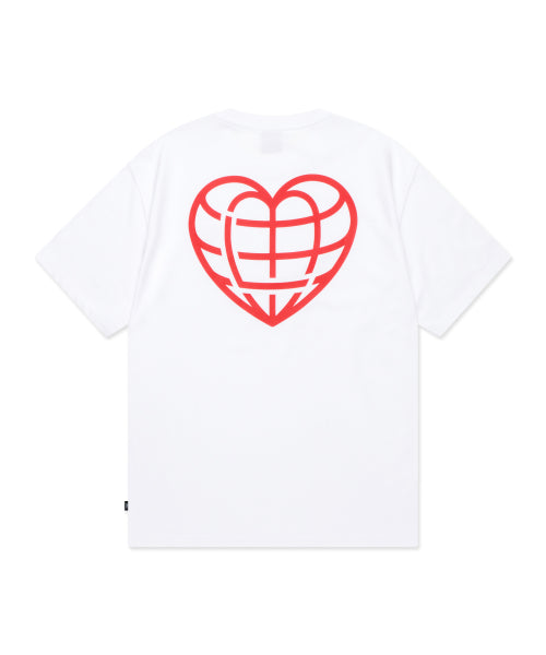 HEART GLOBE TEE white