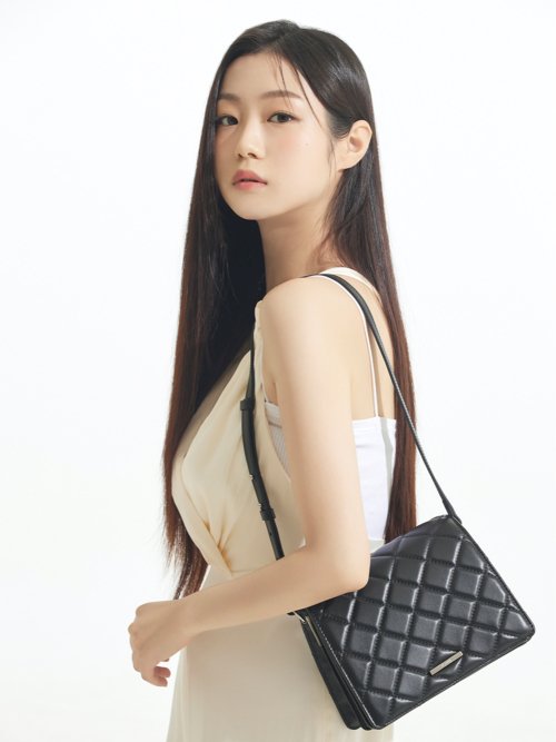 퀼팅 숄더백 블랙