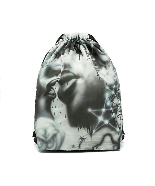 AIRBRUSHED DRAWSTRING BAG (BLACK)