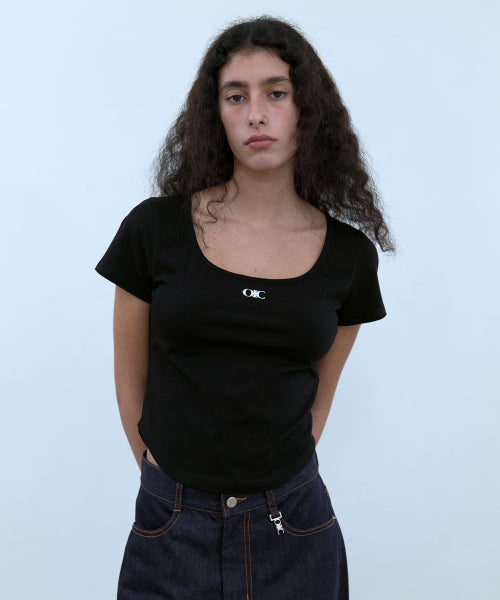New Normal Square Neck T-Shirt Black