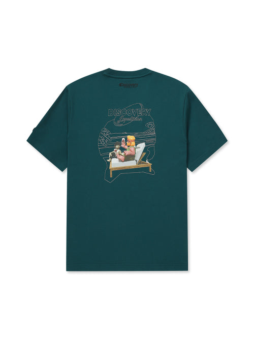 메인크루 아웃도어 비치 그래픽 티셔츠 (D/TURQUOISE)