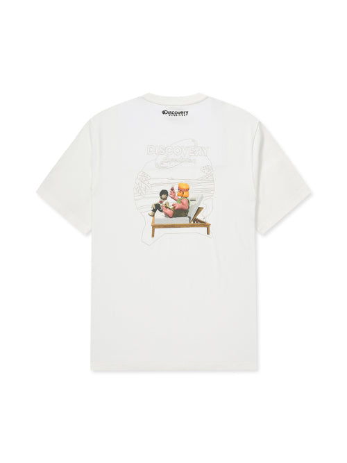 메인크루 아웃도어 비치 그래픽 티셔츠 (CREAM)