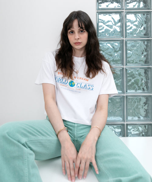 [CROP FIT]WORLD CLASS S.C SHORT SLEEVES-WHITE