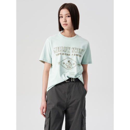 코튼 그래픽 반소매 티셔츠  라이트그린 (324342LY8L)