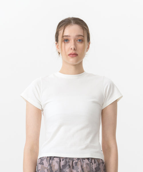 ESCF 에센셜 슬림핏 반팔티 아이보리