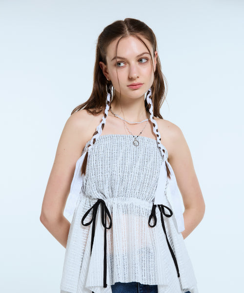 L11 FLARE SKIRT TOP(WHITE)