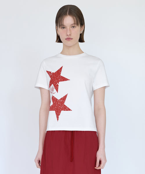 리빈티지 스타 티셔츠 화이트